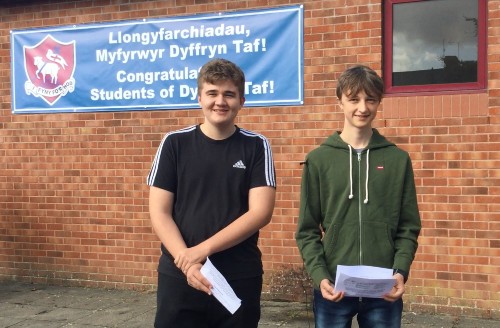 Pupils from Ysgol Dyffryn Taf receive their GCSE results